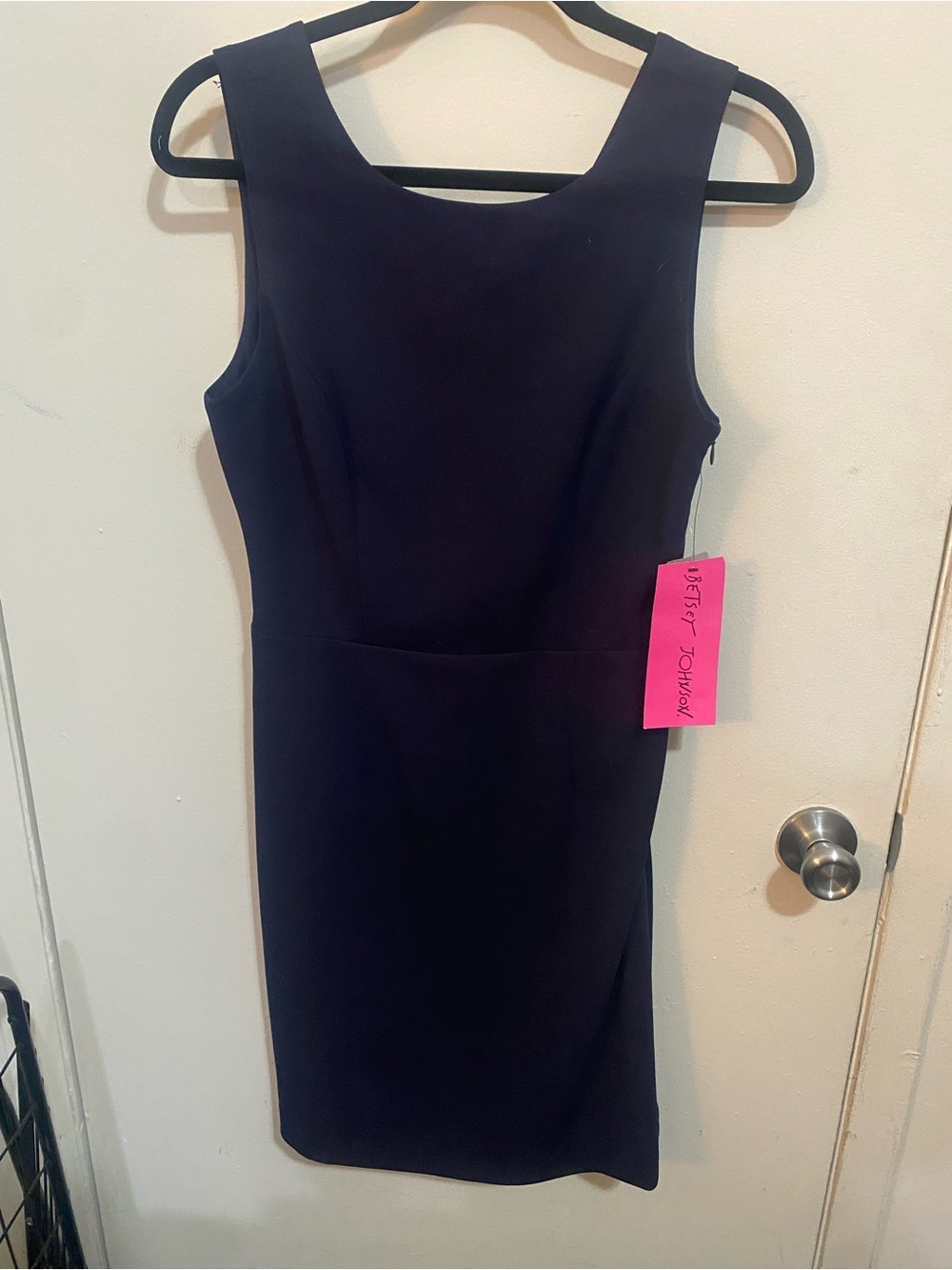 Betsey Johnson Navy Sleeveless Midi Sheath Dress